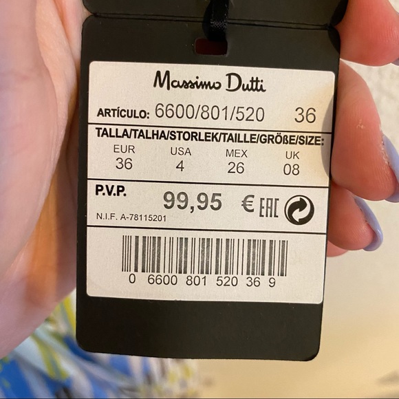 Massimo Dutti | Blue Green Patterned Maxi Dress NWT Size 4 - Picture 5 of 6